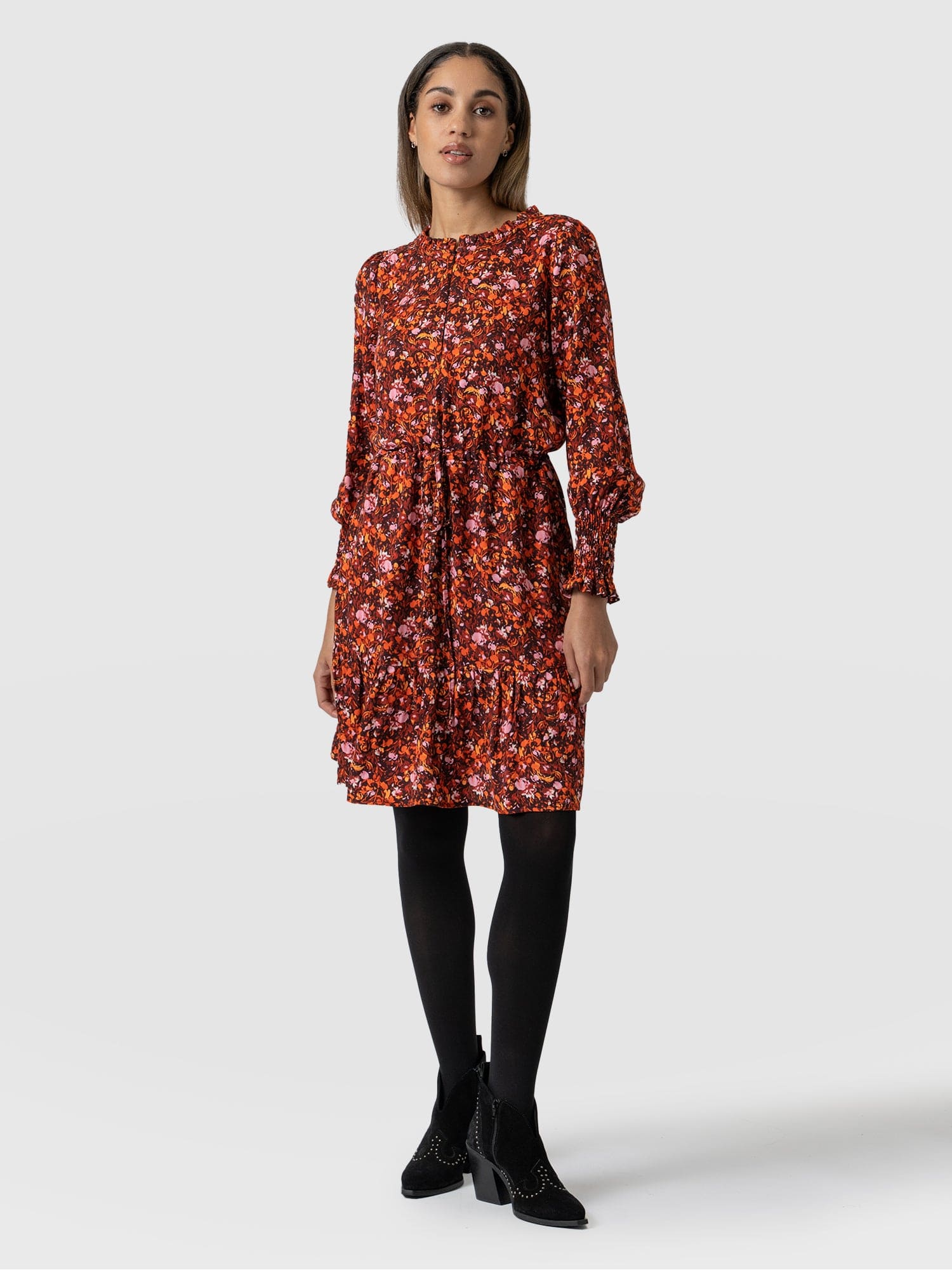 Mini Olivia Zip Up Dress Red Speckled Fire - Women's Dresses | Saint + Sofia® USA